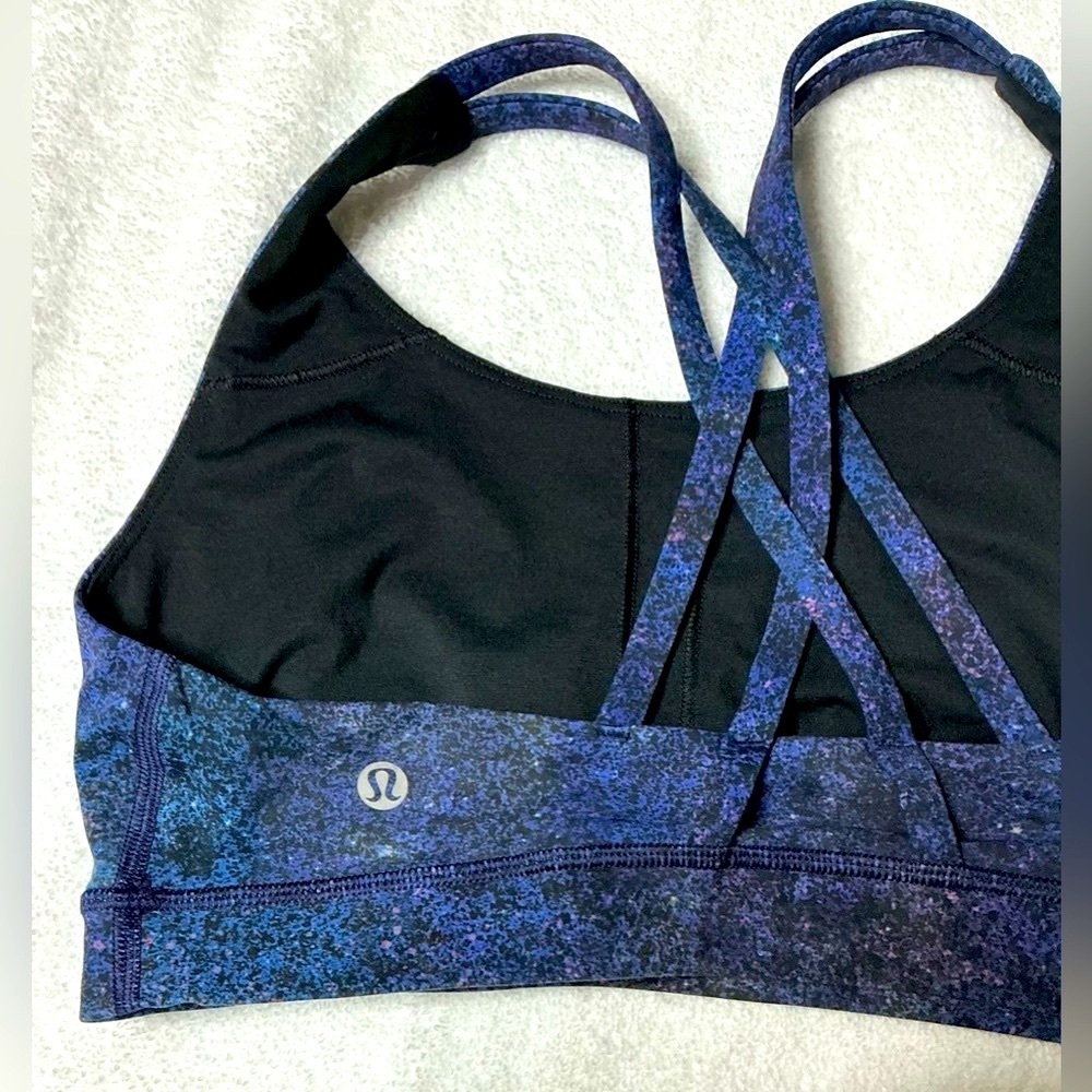 Women Lululemon Athletica Sports Bra Comfort springless blue and purple size 8 - Picture 4 of 7